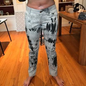 SOLD - Alice & Olivia distressed M&W paint print